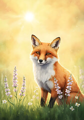 Obraz premium Blossom Spring Fox