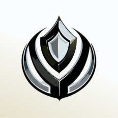 abstract black and white shield