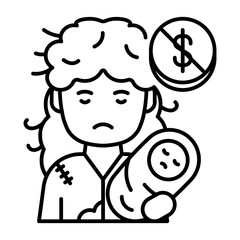This Poor Woman (with Baby) icon is suitable for Poverty.