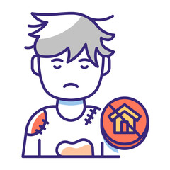 This Homeless icon is suitable for Poverty.