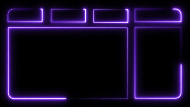 Futuristic Purple Neon HUD Overlay Frame Animation