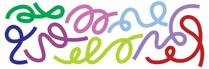 Vibrant Curly and Squiggly Line Art