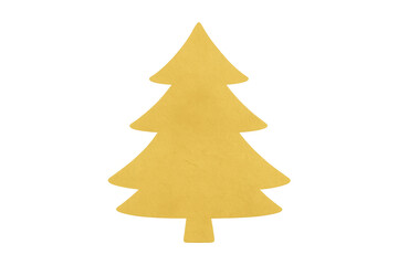 Fototapeta premium Yellow christmas tree cutout on transparent background for festive holiday season designs and winter decorations