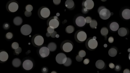 Soft bokeh light circles on black background for elegant abstract design
