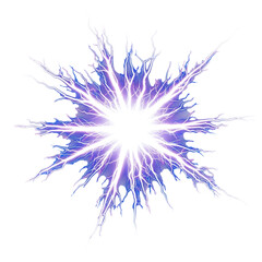 Bright Electric Spark Burst With Jagged Rays isolated on a transparent background