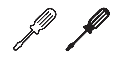 Screwdriver icon , Represents repair, maintenance, or technical work. vector illustration .