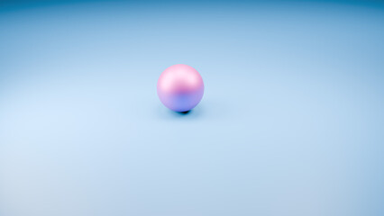 Sphere on blue background. 3d render illustration.