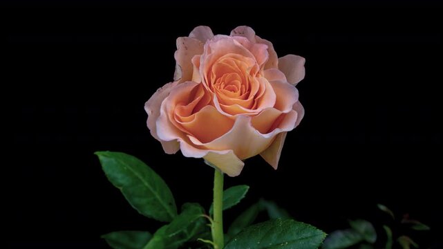 Beautiful yellow rose isolated on black background