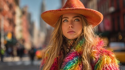 Elegant street style editorial woman