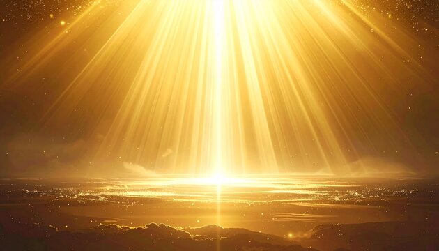 柔らかな金色の光線が差し込む神秘的で温かみのある印象の美しいグラフィック壁紙背景