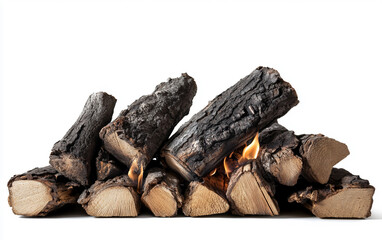 Cozy fireplace filled with glowing firewood representing togetherness calm and homely serenity isolated on transparent background PNG