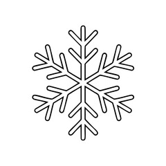 Christmas Snowflake Vector Illustration. Outline Design. Coloring Book Page. SVG. Transparent Background. Printable Christmas Design.