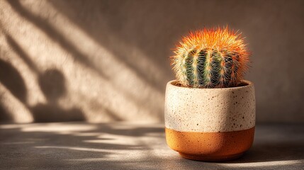 Bring a touch of desert charm indoors with this vibrant cactus in a trendy pot, perfect for adding a splash of color to any modern home or office space
