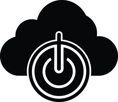 Cloud computing power button, representing cloud services on and off functionality