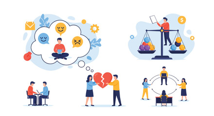 Naklejka premium Mental Health Therapy and Relationship Counseling Services