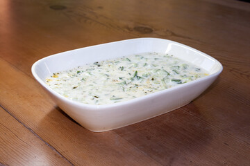 Turkish Cacik in White Platter