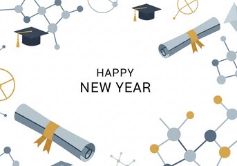 Happy New Year Hanging red Christmas bauble balls with realistic gold 3d numbers 2024 and snowflakes. Watch with Roman numeral and countdown midnight, eve for New Year. Merry Christmas. Vector.