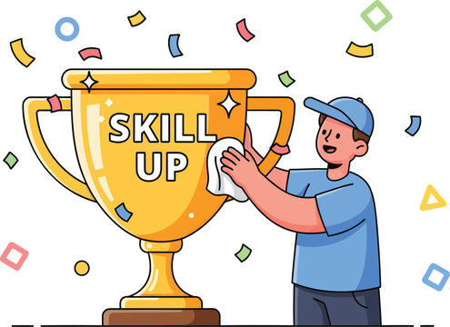 Champion Skill Up Trophy Achievement Celebration