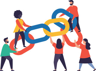 Teamwork Connecting Together Building Partnership Success