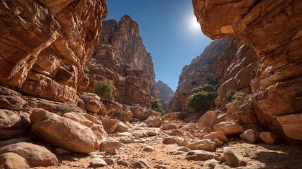 Discover stunning sandstone canyons and blue skies in this vibrant desert adventure, perfect for travel blogs, adventurous spirits, and wanderlust seekers