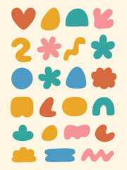 Colorful seamless vector pattern set of weather icons and symbols illustration