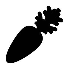Black silhouette of a carrot vegetable icon vector illustration healthy food diet nutrition garden harvest cooking