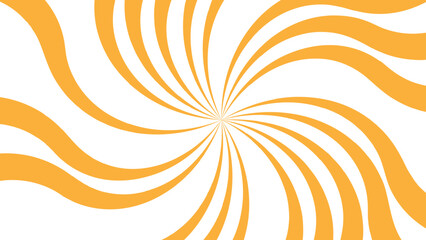 Obraz premium Abstract dynamic orange swirl pattern radiating from the center on a white background. Consists of curved, wavy orange lines forming a hypnotic spiral effect. sense of energy, motion aesthetic.