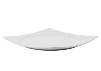 Modern square plate PNG isolated on transparent background, contemporary serving dish for restaurant and catering use