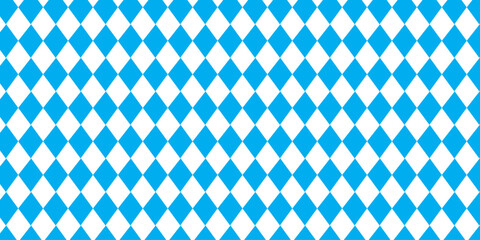 Bavarian Oktoberfest seamless pattern with blue and white rhombus Flag of Bavaria Oktoberfest blue checkered background Wallpaper Vector old diamonds background