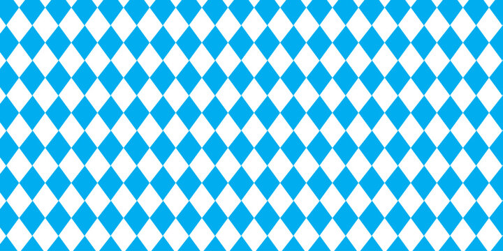 Bavarian Oktoberfest seamless pattern with blue and white rhombus Flag of Bavaria Oktoberfest blue checkered background Wallpaper Vector old diamonds background