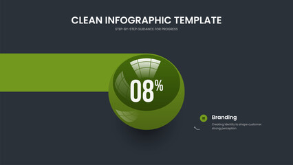 Simple Campaign Slide Template Vector Illustration. Market Launch 1 Element Infographic Presentation Design. Enterprise Introduction One Step Diagram Frame Layout.