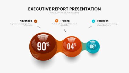 Modern Profile Three Step Chart Frame Template. Creative Portfolio Slideshow Layout Vector Illustration. Simple Insight 3 Option Infographic Presentation Design.