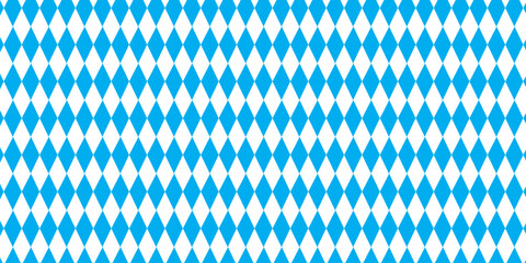 Bavarian Oktoberfest seamless pattern with blue and white rhombus Flag of Bavaria Oktoberfest blue checkered background Wallpaper Vector old diamonds background