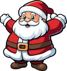Jolly Waving Santa Claus Cartoon