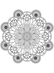 PrintFlowers coloring mandala  pages for adules