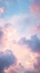 Fototapeta premium Pastel Sky with Soft Clouds Background for Graphic Design and Social Media Posts