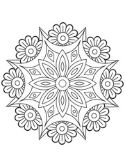 PrintFlowers coloring mandala  pages for adules