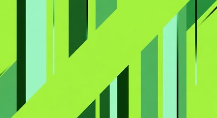 Obraz premium Abstract geometric pattern of varying green stripes and diagonal bands