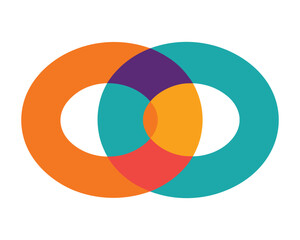 Obraz premium Colorful Overlapping Circles Abstract Design Representing Connection and Intersections