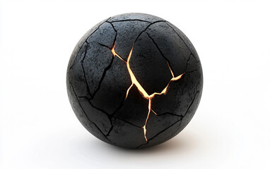 Abstract matte orb illuminated from within showing advanced geometric precision and balanced modern composition isolated on transparent background PNG