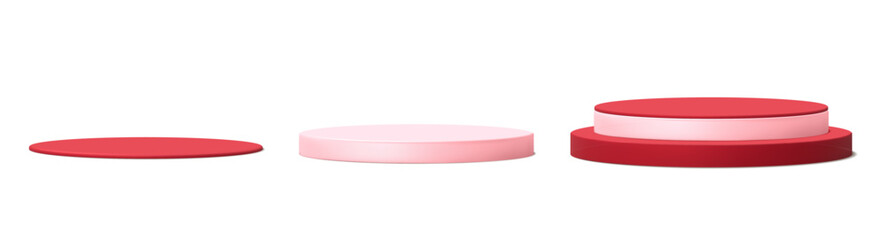 Red and Pink Round Podium Set