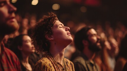 Captivating crowd immersed in music and emotion at a concert.