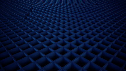 Abstract dark blue textured background with repeating geometric pattern and subtle light effects