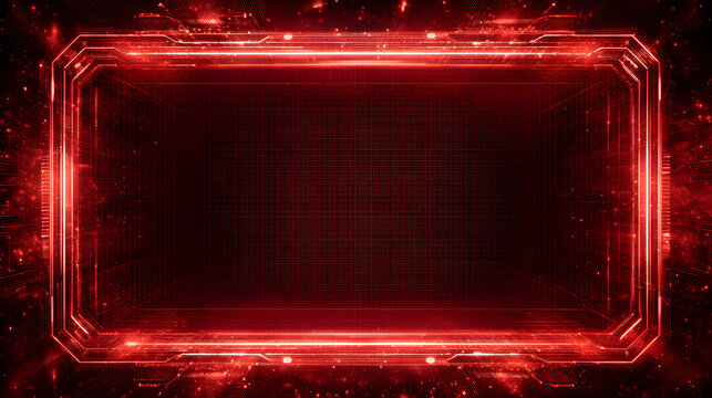 Dynamic red circuit board frame for cutting-edge technology design projects and futuristic presentations adding tech-savvy appeal now