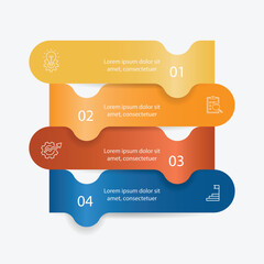 modern infographic template vector design. 4 step workflow layout, presentation, diagram information 