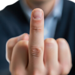 Hand showing middle finger gesture isolated on transparent background