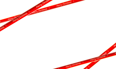 Red ribbon 3d gold merry christmas