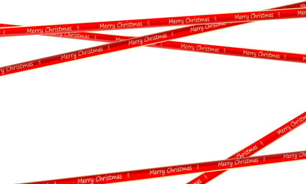 Red merry christmas ribbons 3d isolated