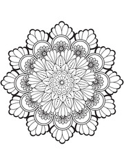 PrintFlowers coloring mandala  pages for adules