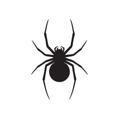 Spider silhouette icon vector flat illustration